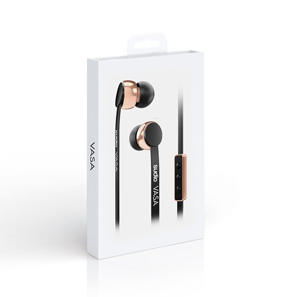 Sudio VASA In-Ear Earphone with Mic for Android - Rose Gold Black Sudio VASA In-Ear Earphone with Mic for Android - Rose Gold Black