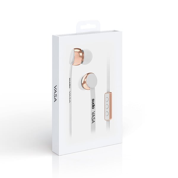 Sudio VASA In-Ear Earphone with Mic for iOS - Rose Gold White Sudio VASA In-Ear Earphone with Mic for iOS - Rose Gold White