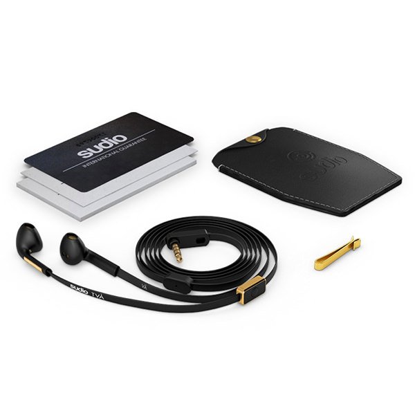 Sudio TVÅ On-Ear Earbud with Mic - Black Sudio TVÅ On-Ear Earbud with Mic - Black