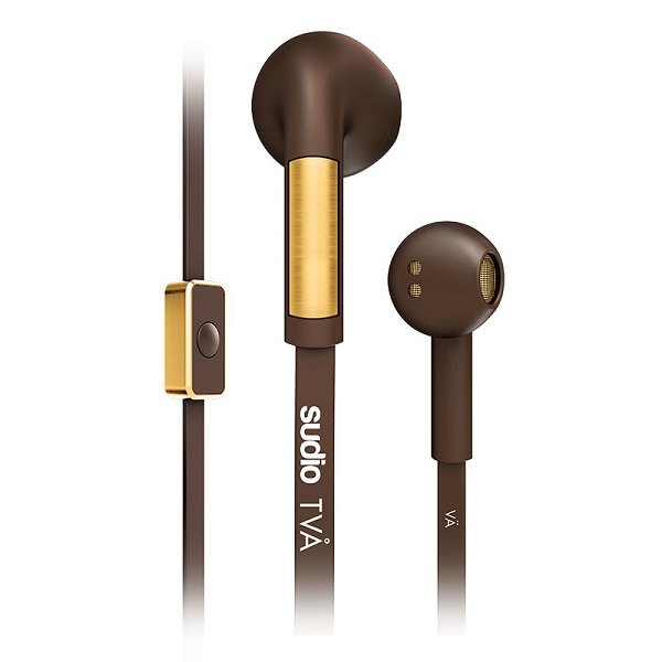 Sudio TVÅ On-Ear Earbud with Mic - Brown Sudio TVÅ On-Ear Earbud with Mic - Brown