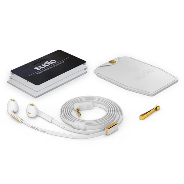 Sudio TVÅ On-Ear Earbud with Mic - White