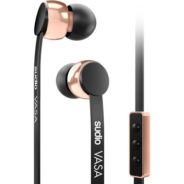 Sudio VASA In-Ear Earphone with Mic for Android - Rose Gold Black Sudio VASA In-Ear Earphone with Mic for Android - Rose Gold Black