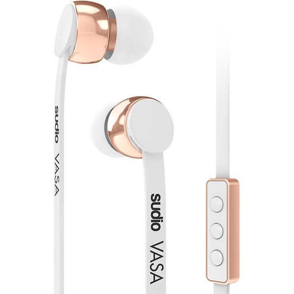 Sudio VASA In-Ear Earphone with Mic for Android - Rose Gold White Sudio VASA In-Ear Earphone with Mic for Android - Rose Gold White