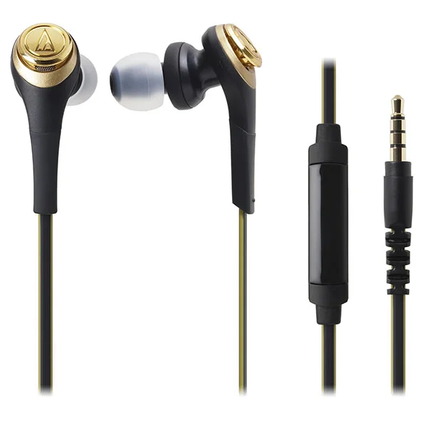 Audio-Technica ATH-CKS550iS Solid Bass In-Ear Earphone with Mic - Black Gold