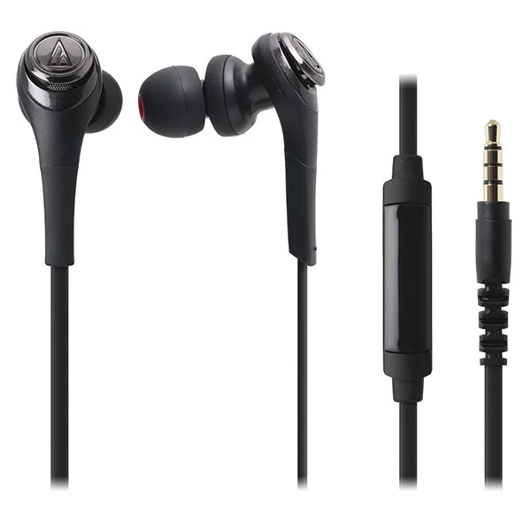 Audio-Technica ATH-CKS550iS Solid Bass In-Ear Earphone with Mic - Black