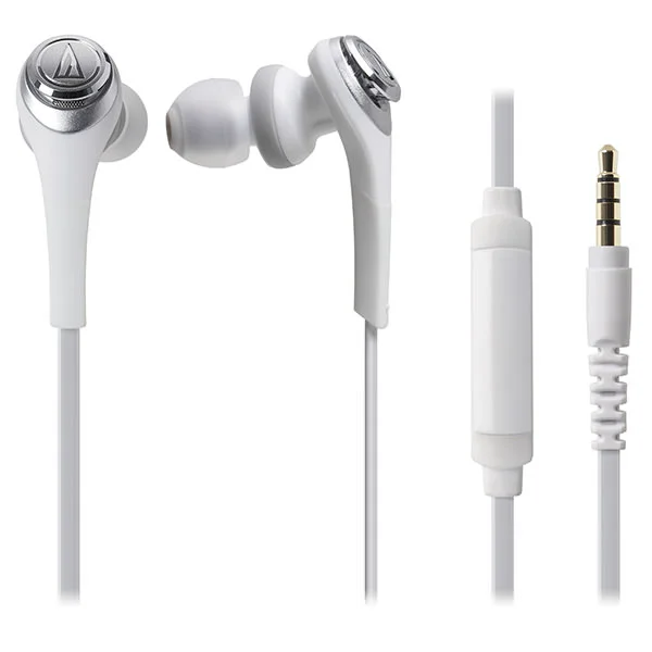 Audio-Technica ATH-CKS550iS Solid Bass In-Ear Earphone with Mic - White