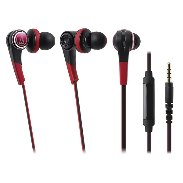 Audio-Technica ATH-CKS770iS Solid Bass In-Ear Earphone with Mic - Red