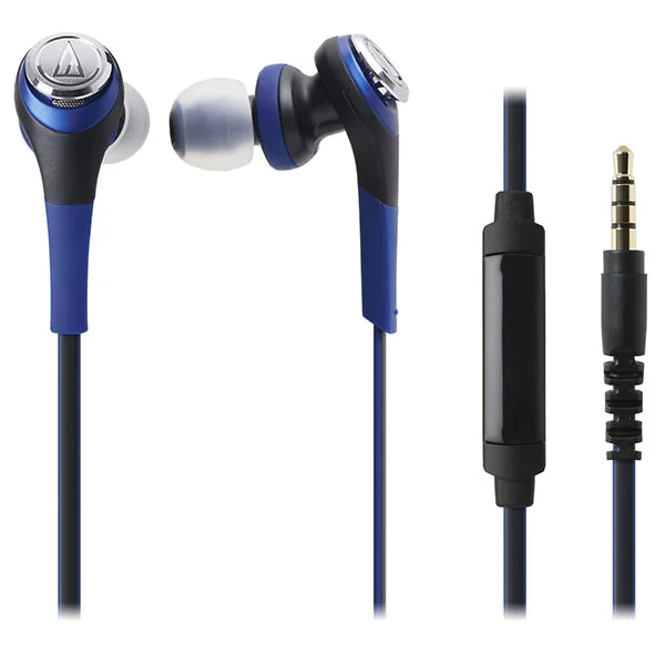 Audio-Technica ATH-CKS550iS Solid Bass In-Ear Earphone with Mic - Blue