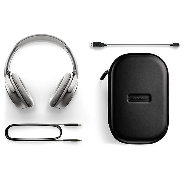 Bose QuietComfort 35 Noise-Cancelling Wireless Bluetooth Over-Ear Headphone with Mic - Silver