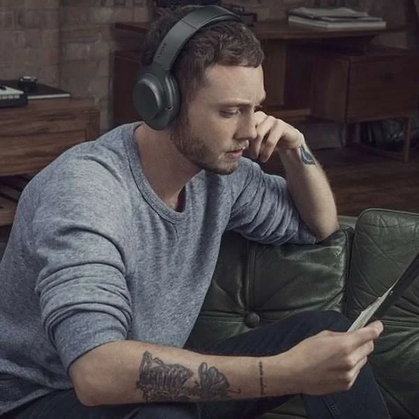 Sony MDR-100ABN Wireless Bluetooth Over-the-Ear Headphone with Mic - Charcoal Black