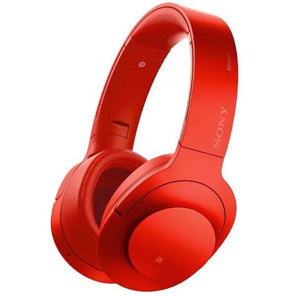 Sony MDR-100ABN Wireless Bluetooth Over-the-Ear Headphone with Mic - Cinnabar Red