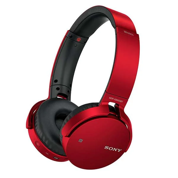 Sony MDR-XB650BT Wireless Bluetooth On-Ear Headphone - Red