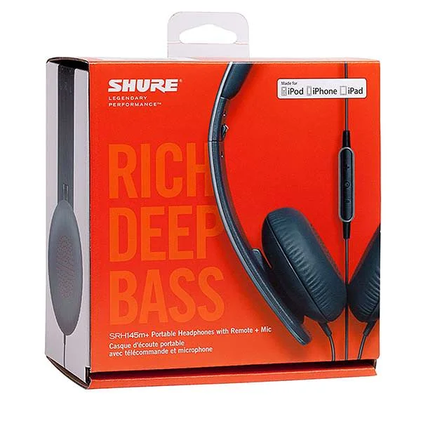 Shure SRH145m+ On-Ear Headphone with Mic