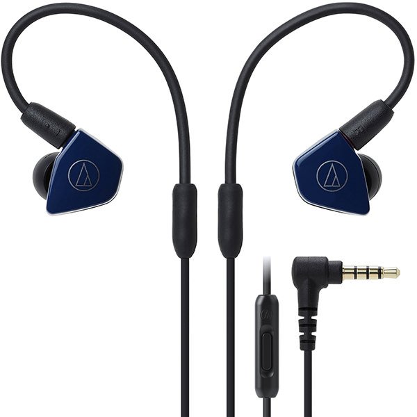 Audio-Technica ATH-LS50iS 2-Driver In-Ear Earphone with Mic - Navy Audio-Technica ATH-LS50iS 2-Driver In-Ear Earphone with Mic - Navy