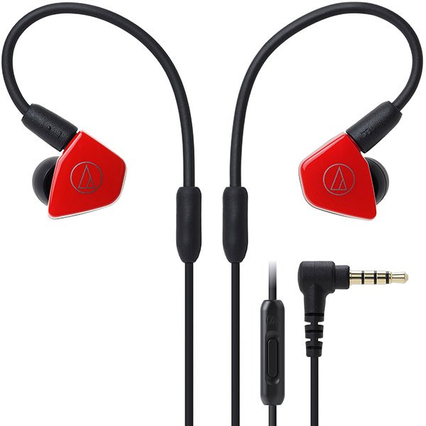 Audio-Technica ATH-LS50iS 2-Driver In-Ear Earphone with Mic - Red Audio-Technica ATH-LS50iS 2-Driver In-Ear Earphone with Mic - Red