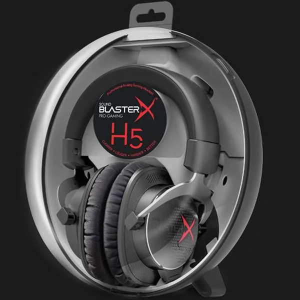 Creative Sound BlasterX H5 Over-the-Ear Headset with Mic - Black