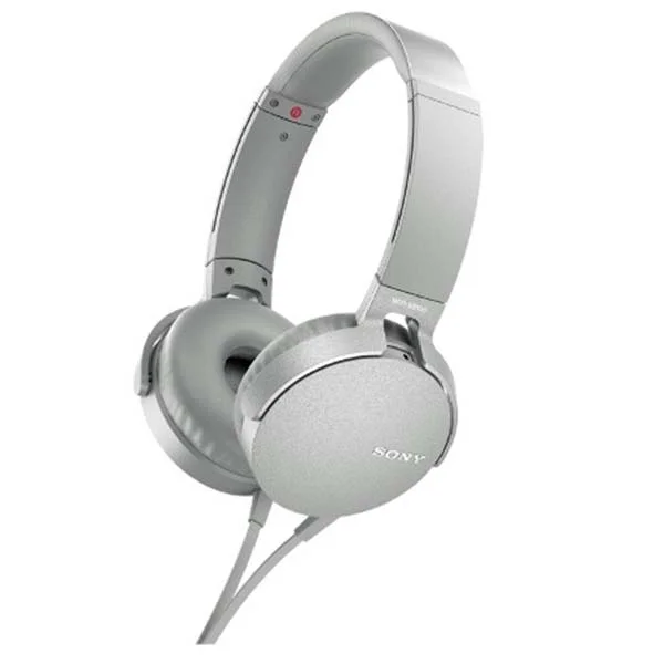 Sony MDR-XB550AP On-Ear Headphone with Mic - Greyish White