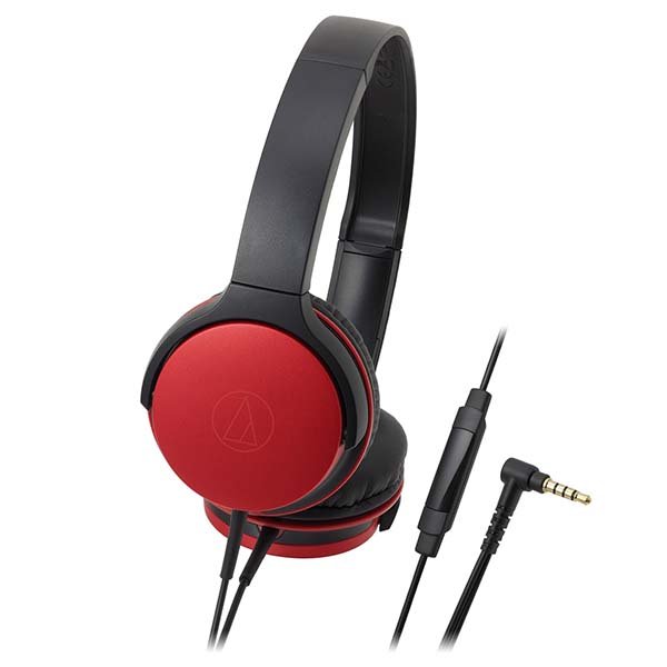 Audio-Technica ATH-AR1iS On-Ear Headphone with Mic - Red