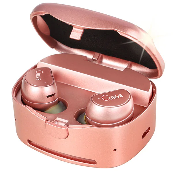 Curve TWS-X100 True Wireless Bluetooth In-Ear Earphone with Mic - Rose Gold