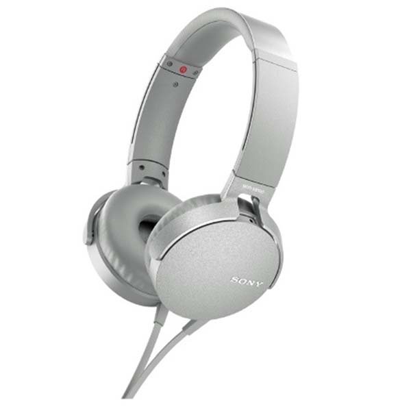 Sony MDR-XB550AP On-Ear Headphone with Mic - Greyish White Sony MDR-XB550AP On-Ear Headphone with Mic - Greyish White