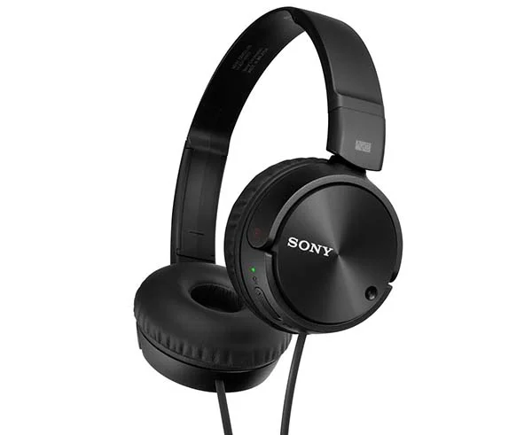 Sony MDR-ZX110NC Noise-Cancelling On-Ear Headphone with Mic - Black