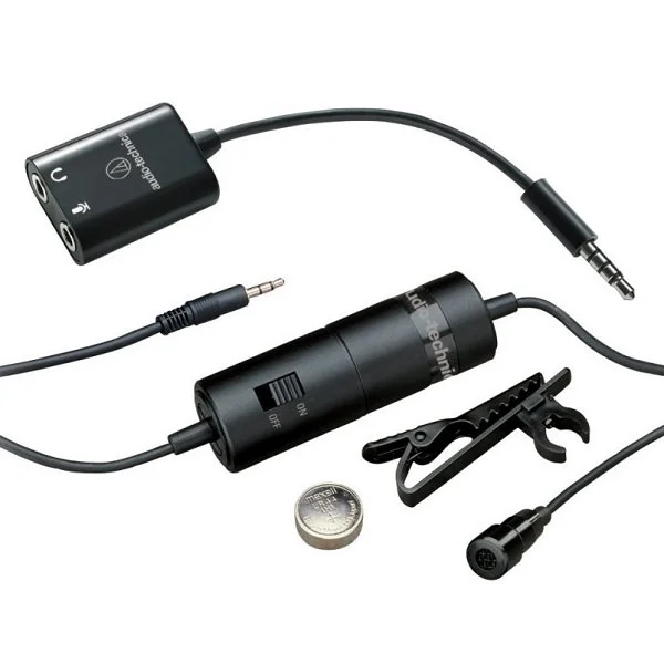 Audio-Technica ATR3350iS Omnidirectional Lavalier Microphone for DSLR & Smartphones