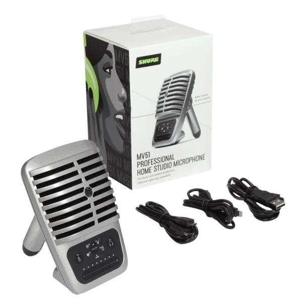 Shure MOTIV™ MV51 Digital Large-diaphragm Lightning/USB Condenser Microphone
