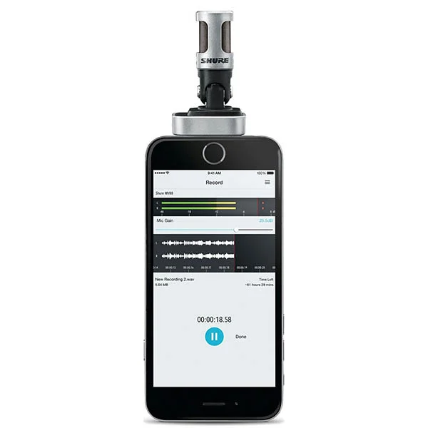 Shure MOTIV™ MV88 iOS Digital Stereo Condenser Microphone 