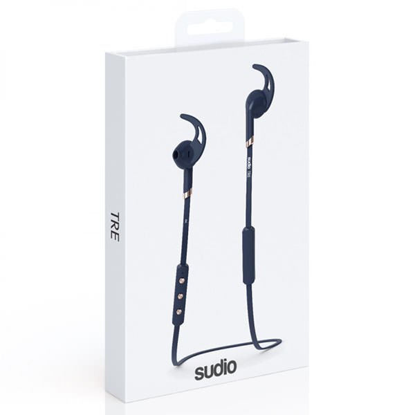 Sudio Tre Wireless Bluetooth On-Ear Earbud with Mic - Classic Blue