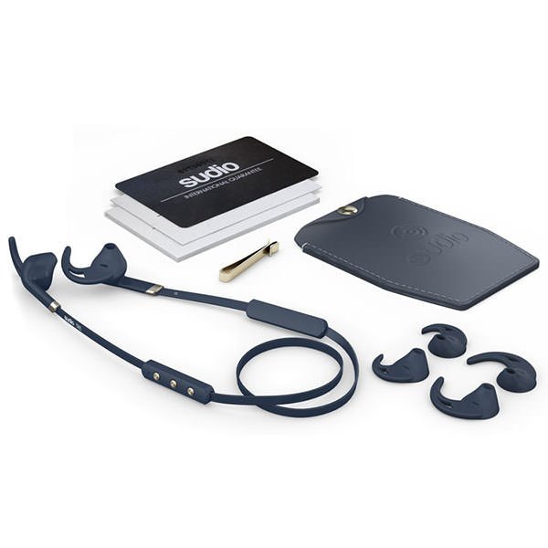 Sudio Tre Wireless Bluetooth On-Ear Earbud with Mic - Classic Blue