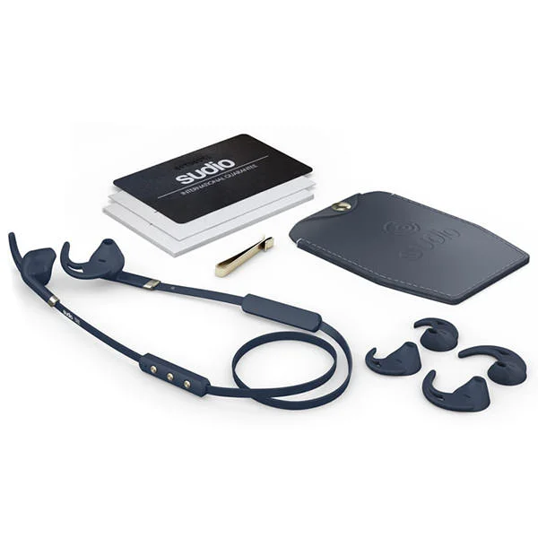 Sudio Tre Wireless Bluetooth On-Ear Earbud with Mic - Classic Blue
