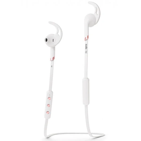 Sudio Tre Wireless Bluetooth On-Ear Earbud with Mic - White
