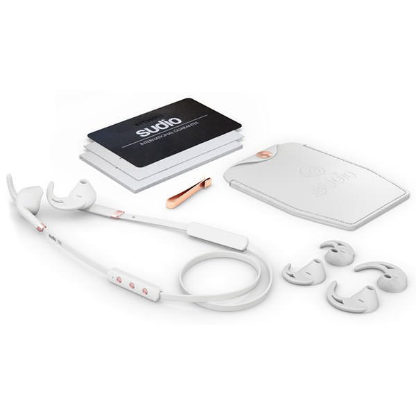 Sudio Tre Wireless Bluetooth On-Ear Earbud with Mic - White