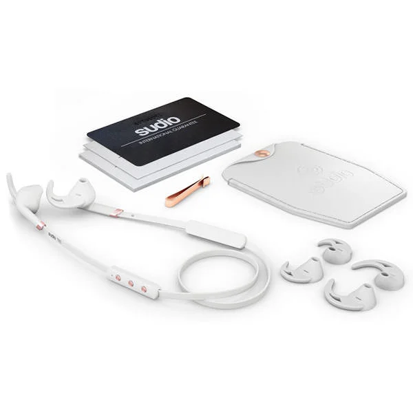 Sudio Tre Wireless Bluetooth On-Ear Earbud with Mic - White