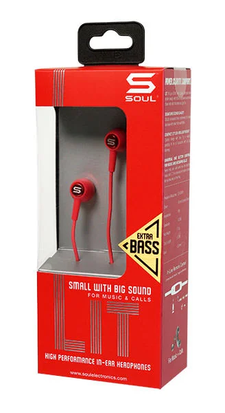SOUL LIT In-Ear Earphone with Mic - Red