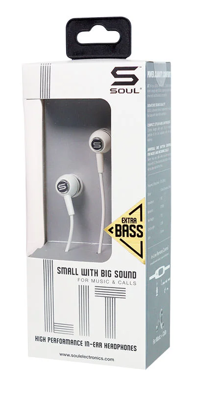 SOUL LIT In-Ear Earphone with Mic - White