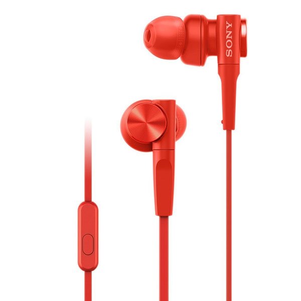 Sony MDR-XB55AP In-Ear Earphone with Mic - Red