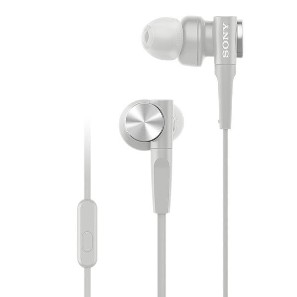 Sony MDR-XB55AP In-Ear Earphone with Mic - White Sony MDR-XB55AP In-Ear Earphone with Mic - White