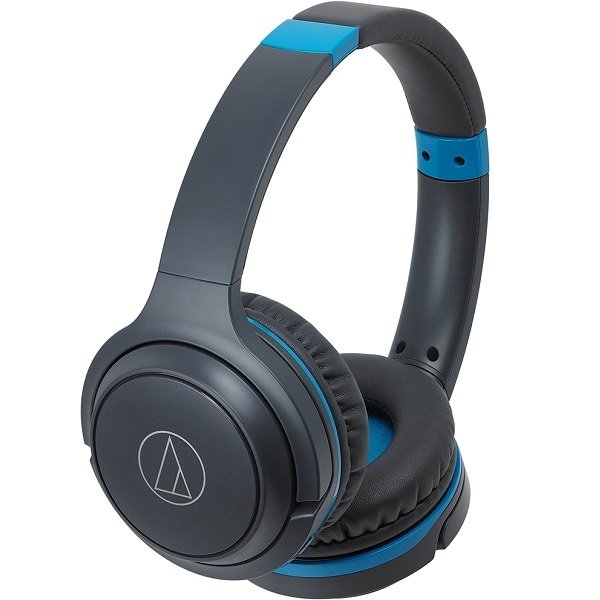 Audio-Technica ATH-S200BT Wireless Bluetooth On-Ear Headphone with Mic - Grey/Blue Audio-Technica ATH-S200BT Wireless Bluetooth On-Ear Headphone with Mic - Grey/Blue