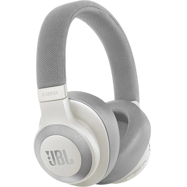 JBL E65BTNC Noise-Cancelling Wireless Bluetooth Over-Ear Headphone with Mic - White