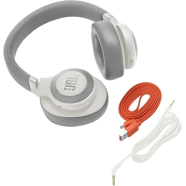 JBL E65BTNC Noise-Cancelling Wireless Bluetooth Over-Ear Headphone with Mic - White