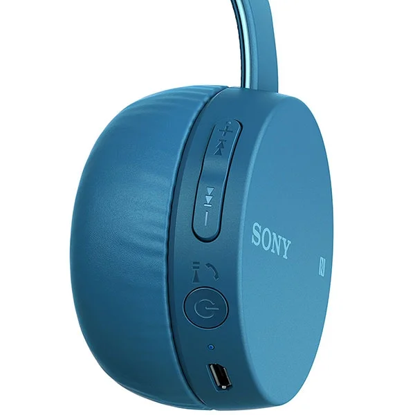 Sony WH-CH400 Wireless Bluetooth On-Ear Headphone with Mic - Blue