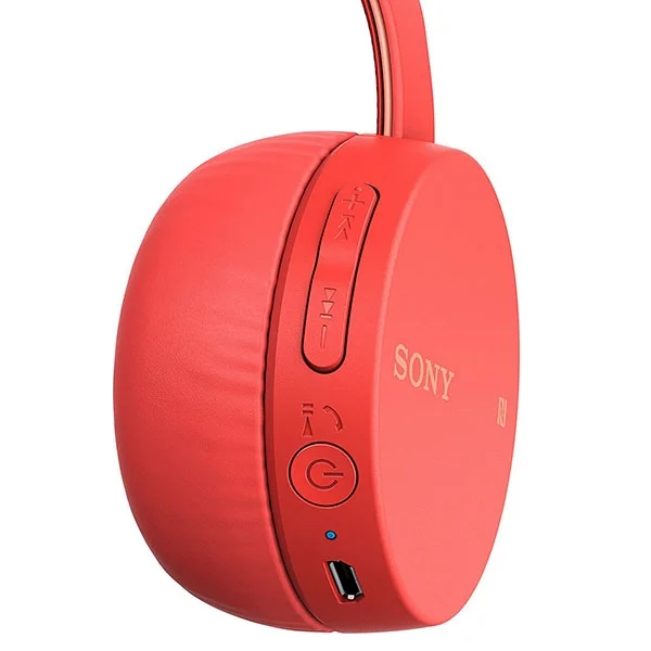Sony WH-CH400 Wireless Bluetooth On-Ear Headphone with Mic - Red
