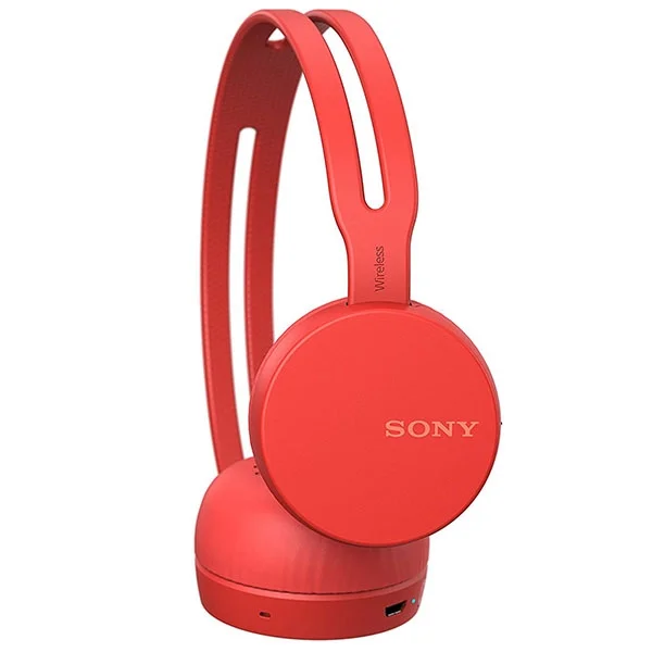 Sony WH-CH400 Wireless Bluetooth On-Ear Headphone with Mic - Red