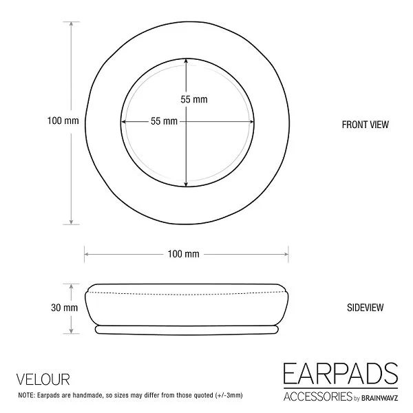 Brainwavz Velour Round Replacement Earpads - Black