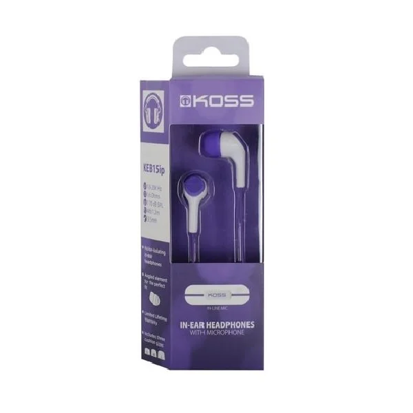 Koss KEB15i In-Ear Earphone with Mic - Purple