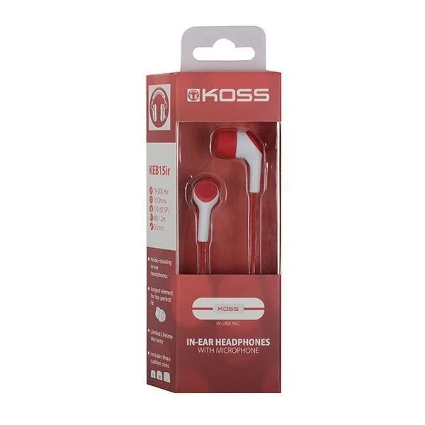 Koss KEB15i In-Ear Earphone with Mic - Red