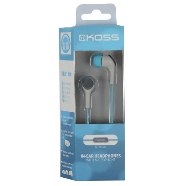 Koss KEB15i In-Ear Earphone with Mic - Teal