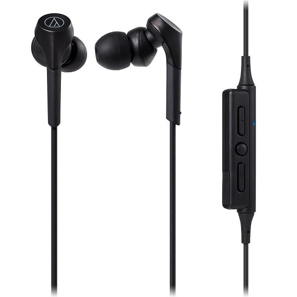 Audio-Technica ATH-CKS550XBT Solid Bass Wireless Bluetooth In-Ear Earphone with Mic - Black