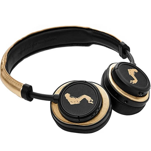 Master & Dynamic MW50+ Wireless Bluetooth Over-Ear Headphone with Mic - MJ Edition - Black Metal / Gold Leather